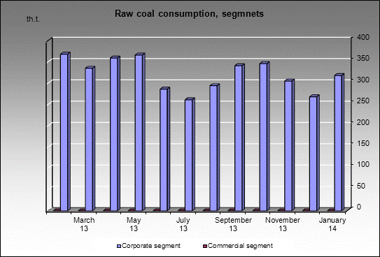 WP Sibir - Raw coal consumption, segmnets