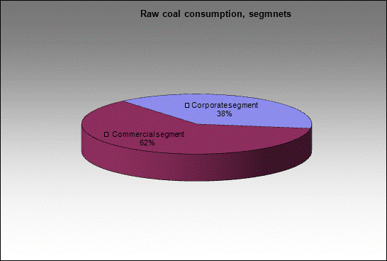WP Berezovskaya - Raw coal consumption, segmnets