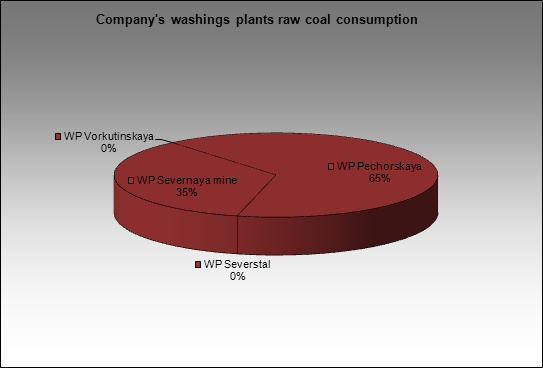 Severstal-group - Company's washings plants raw coal consumption