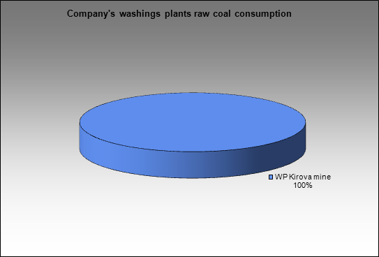 SUEK - Company's washings plants raw coal consumption
